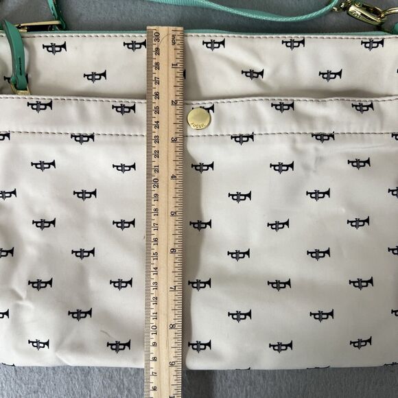 Fossil Key Per Crossbody Purse Novelty Trumpet Print Nylon Top Zip Pockets Music - Picture 5 of 13